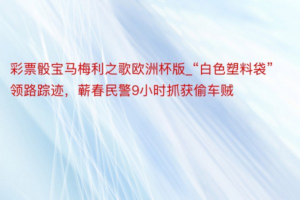 彩票骰宝马梅利之歌欧洲杯版_“白色塑料袋”领路踪迹，蕲春民警9小时抓获偷车贼