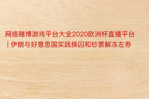 网络赌博游戏平台大全2020欧洲杯直播平台 | 伊朗与好意思国实践换囚和钞票解冻左券